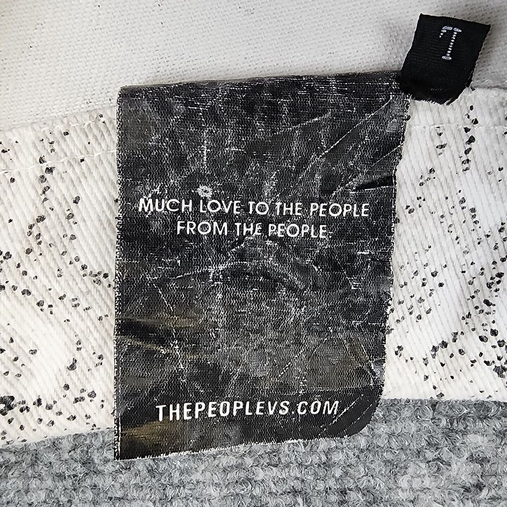 The People Vs Jacket Womens Large Snake Skin Denim Trucker Festival Rock & Roll - Picture 16 of 16